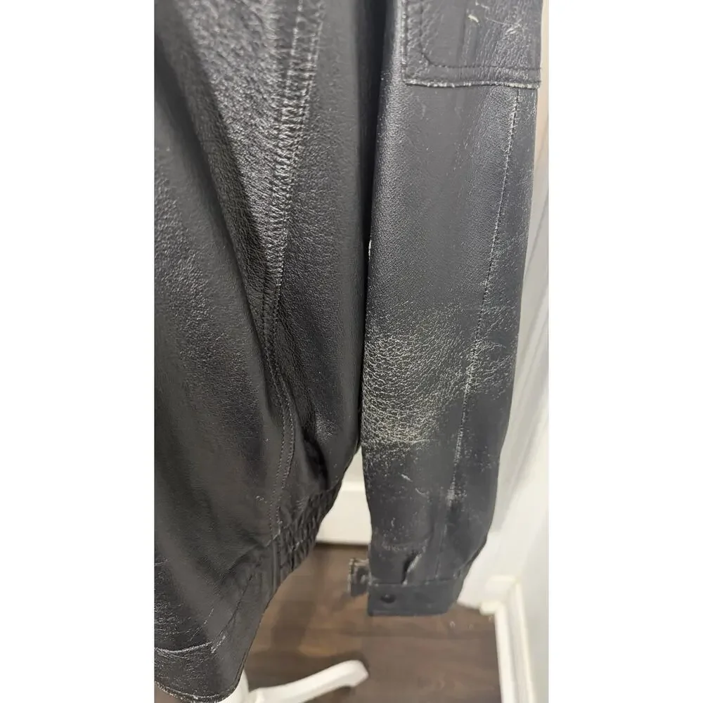 Men's Leather Bomber Jacket Vintage